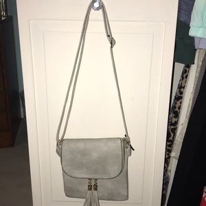 Brand new gray satchel/crossbody bag